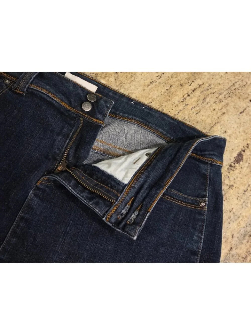 Venezia Lane Bryant Size 16 Stretch Denim Midi Skirt Medallion Pocket Side Panel